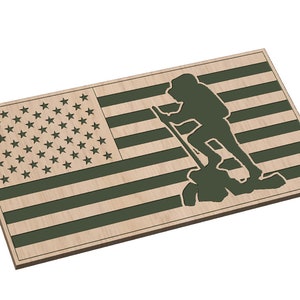 American Flag with Hiker - SVG - Digital Download