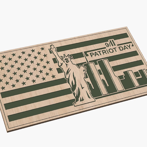 Flaga Dnia Patriotycznego 11 września – SVG – plik laserowy CNC (pobranie cyfrowe)