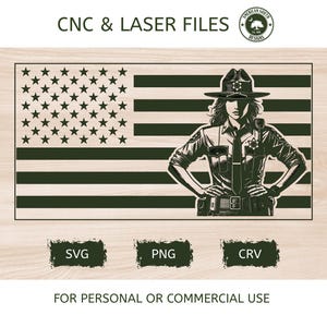 American Flag with Female Sheriff - SVG - Digital Download