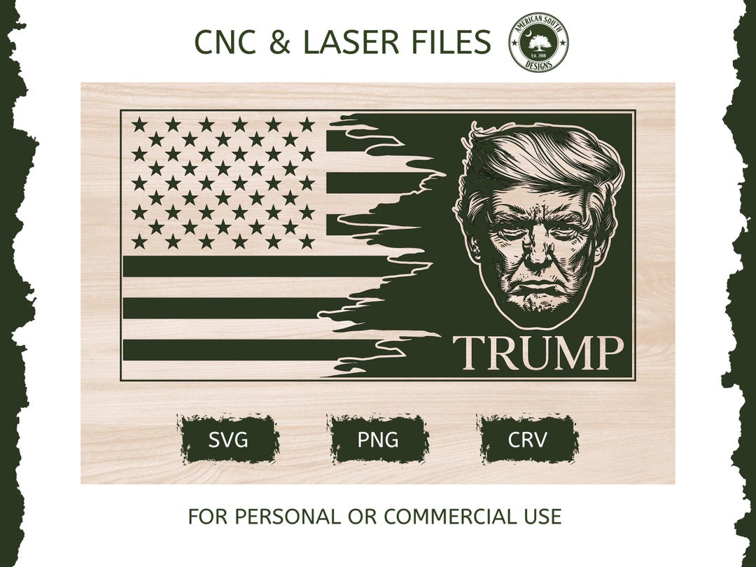 破れた国旗 1 - トランプ - SVG - CNCレーザーファイル（デジタル