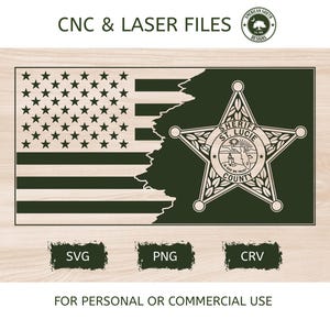 Tattered 3 Flag with St. Lucia Sheriff&#39;s Badge - SVG - Digital Download