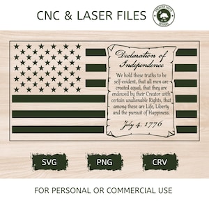 Declaration of Independence Flag - SVG -  CNC Laser File (Digital Download)