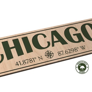 Chicago, Il met coördinaten - SVG - digitale download