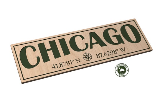 Chicago, Il with Coordinates - SVG