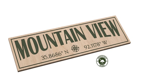 Mountain View, AR with Coordinates - SVG
