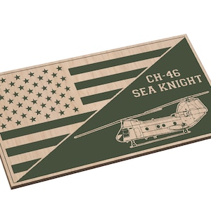 Bandeira com divisão diagonal com CH-46 Sea Knight - SVG - Download digital