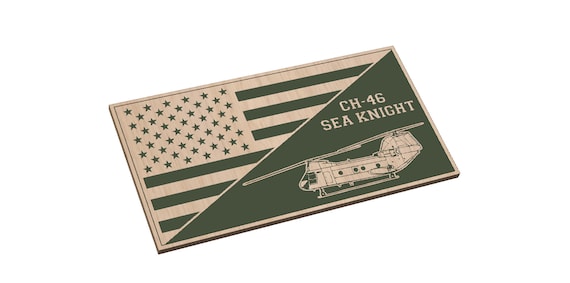 Diagonal Split Flag with CH-46 Sea Knight - SVG