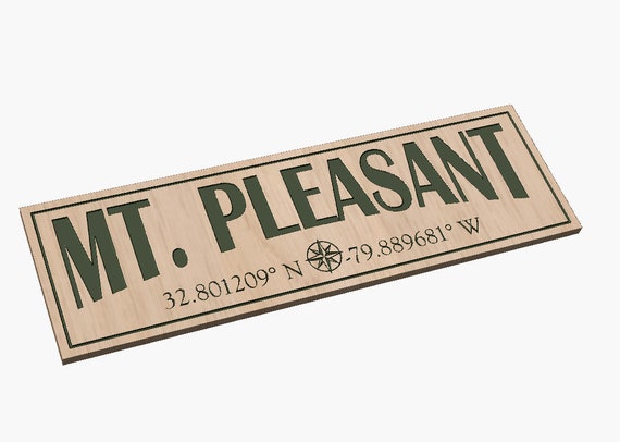 Mt. Pleasant, SC with Coordinates - SVG