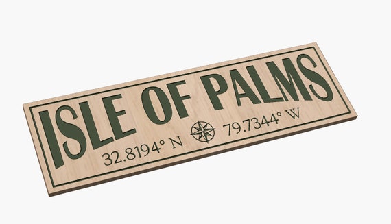 Isle of Palms, SC with Coordinates - SVG