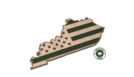 Kentucky Shaped American Flag - SVG