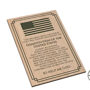 Oath of Enlistment with Flag - SVG