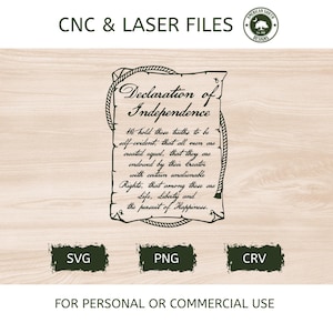 Declaration of Independence Scroll - SVG -  CNC Laser File (Digital Download)