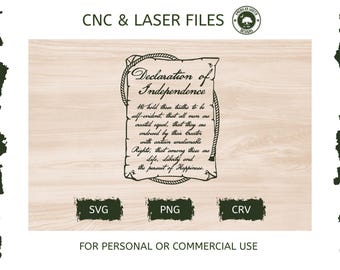 Declaration of Independence Scroll - SVG -  CNC Laser File (Digital Download)