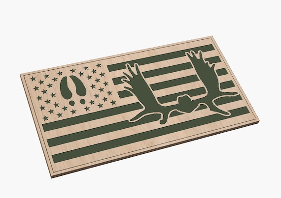 Moose Rack and Print Flag - SVG