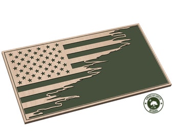 Tattered Split Flag Blank - SVG - Digital Download