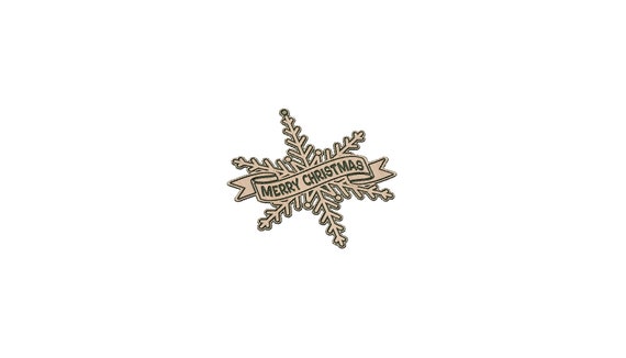 Merry Christmas  Snowflake Ornament - SVG