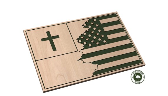 Tattered Christian American Flag - SVG