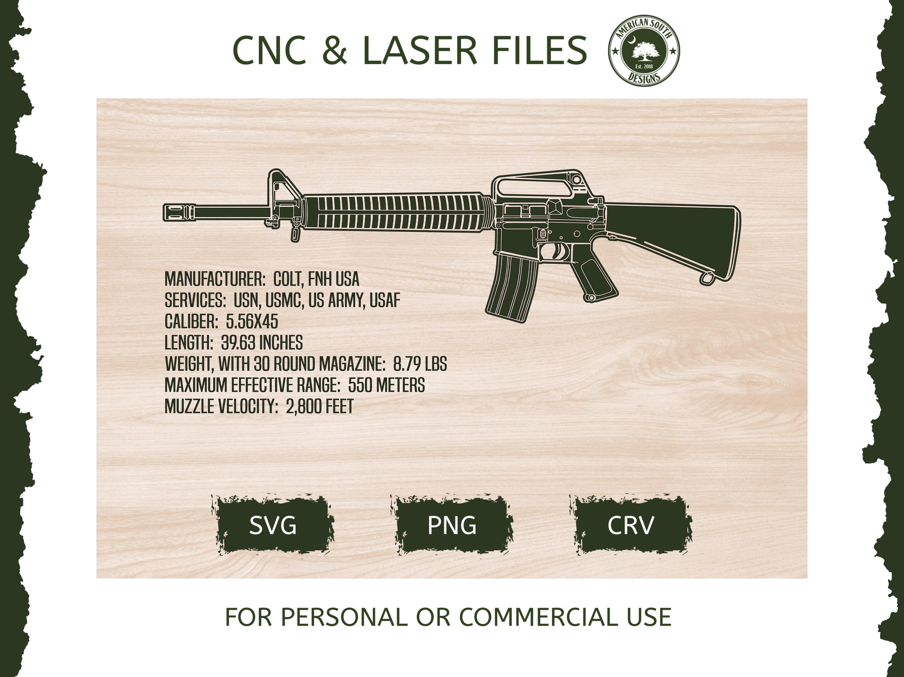 M16A2 With Specs - SVG - CNC Laser File (digital Download) - Etsy