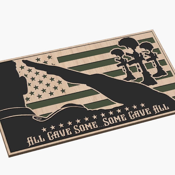 Some Gave All  Saluting American Flag - SVG