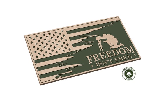 Tattered Corner Flag  Freedom Isn't Free - SVG