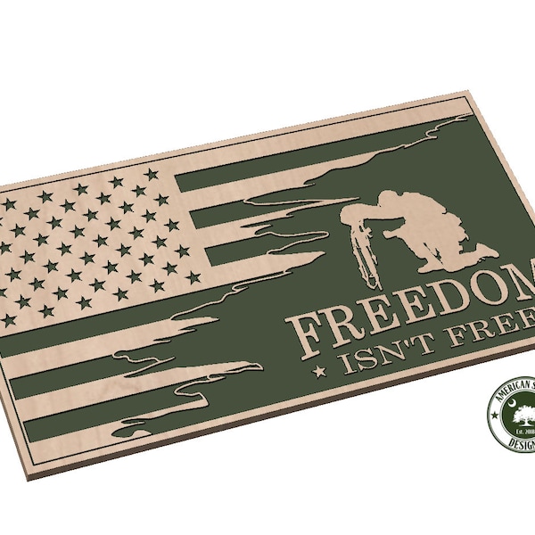 Tattered Corner Flag  Freedom Isn't Free - SVG