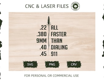 All Faster Than Dialing 911 -   SVG | CNC, Laser Cut File, Engraving, CRV File (Digital Download).