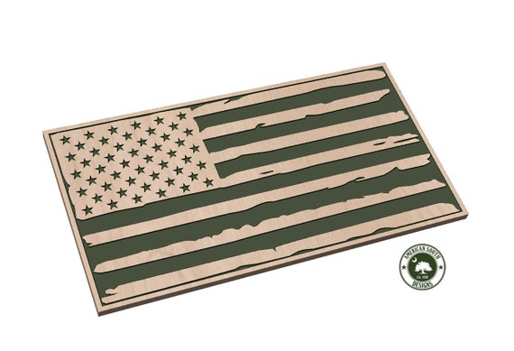 Distressed American Flag  Version 3 - SVG