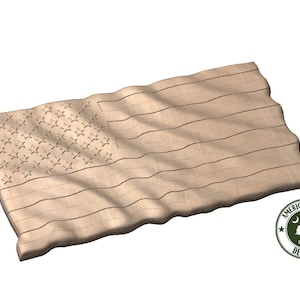 Realistic Wavy American Flag 3D Model ***STL, and Grayscale PNG*** - Digital Download