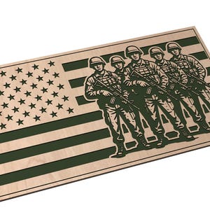American Flag with Military - SVG - Digital Download