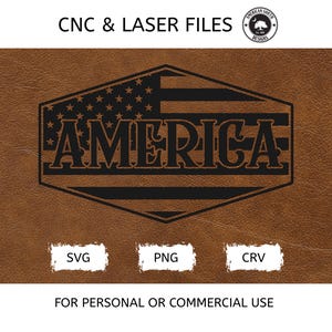 Amerikaanse zeshoek Amerikaanse vlag - SVG - CNC-laserbestand (digitale download)
