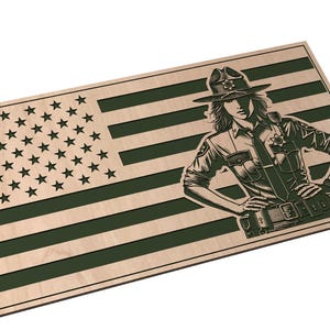 American Flag with Female Sheriff - SVG - Digital Download
