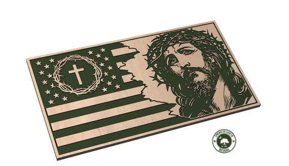 Tattered Flag 3 - Jesus Silhouette - SVG