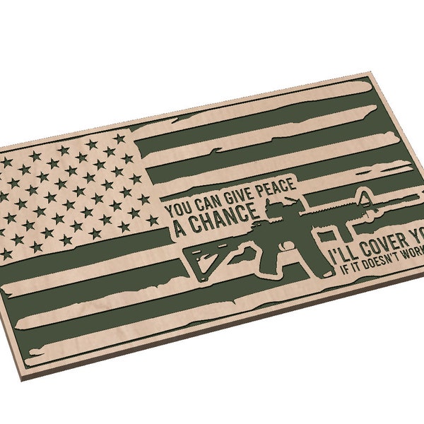 Distressed American Flag  Version 3  Give Peace a Chance - SVG