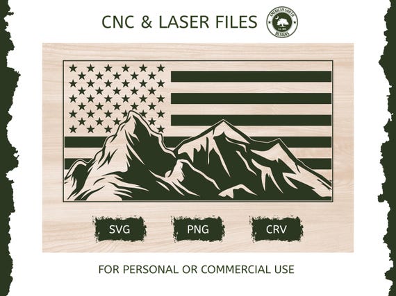 American Flag With Mountains - Digital Download - Etsy