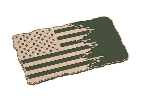 Worn and Tattered American Flag - SVG