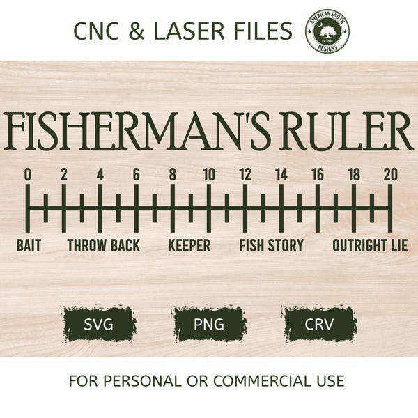 Fish Graphic Ruler Fish Ruler Svg - Etsy