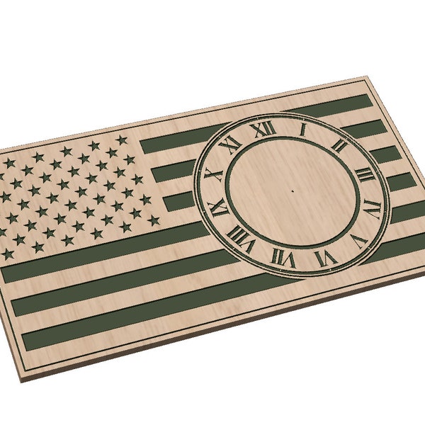 American Flag Clock Base - SVG