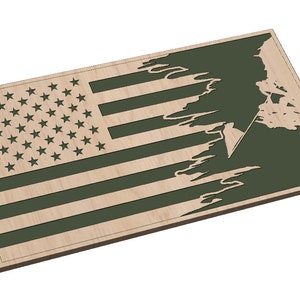 Tattered American Flag with Iwo Jima - SVG - Digital Download