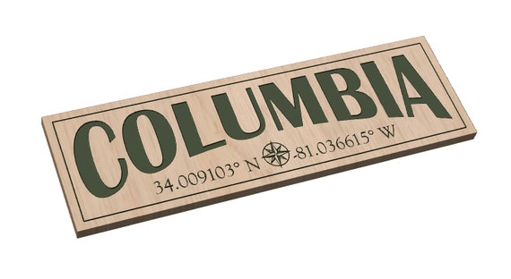 Columbia, SC with Coordinates ,  Download - SVG