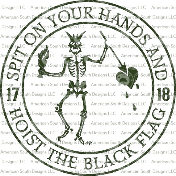 Blackbeard Round - Hoist the Black Flag - SVG - CNC Laser File