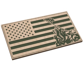 American Flag with Iwo Jima - SVG