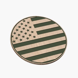 American Flag Round - SVG - Digital Download