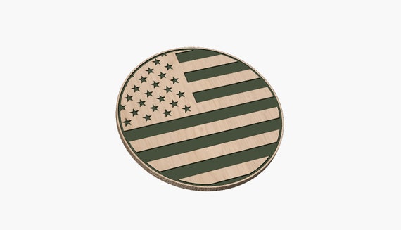 American Flag Round - SVG