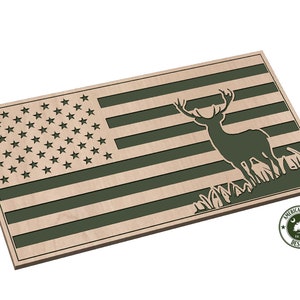 American Flag with Deer - SVG - Digital Download