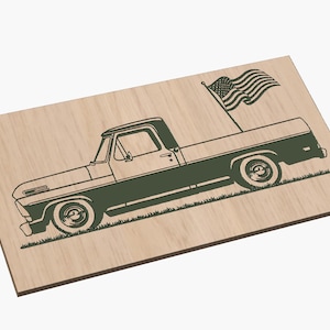 Old Truck with Flag - SVG - Digital Download
