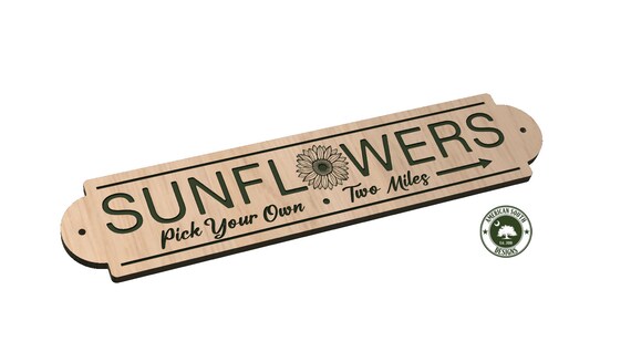 Sunflowers - Pick Your Own - Long Sign - SVG