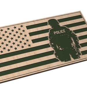 Amerikanische Flagge mit Polizist - SVG - Digital Download