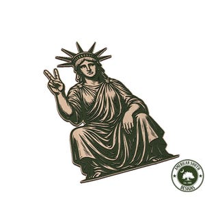 Senhora Liberdade Fazendo um Sinal de Paz - SVG - Download Digital