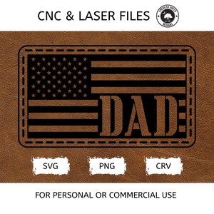 American Flag with Dad - Stitching - SVG - Digital Download