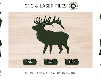 Elk Silhouette - SVG -  CNC Laser File (Digital Download)